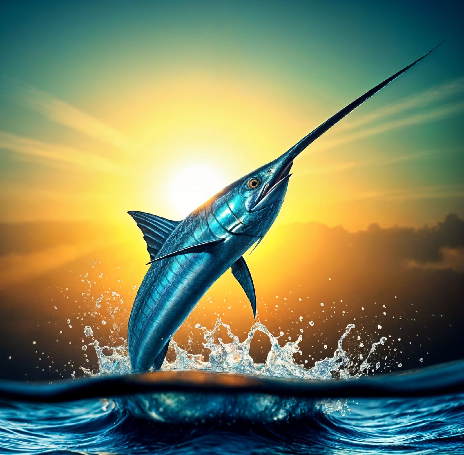 Sword Fish in Cinematic Flight