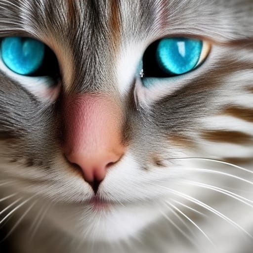Rainbow Cat with Galaxy Eyes Digital Art