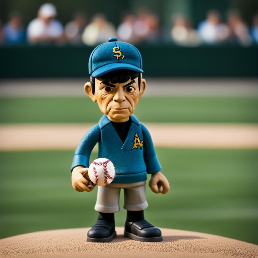 Mr. Spock playing baseball (series)