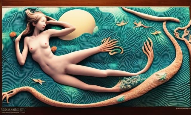 Surreal Sun and Moon Bed Fairytale Artwork