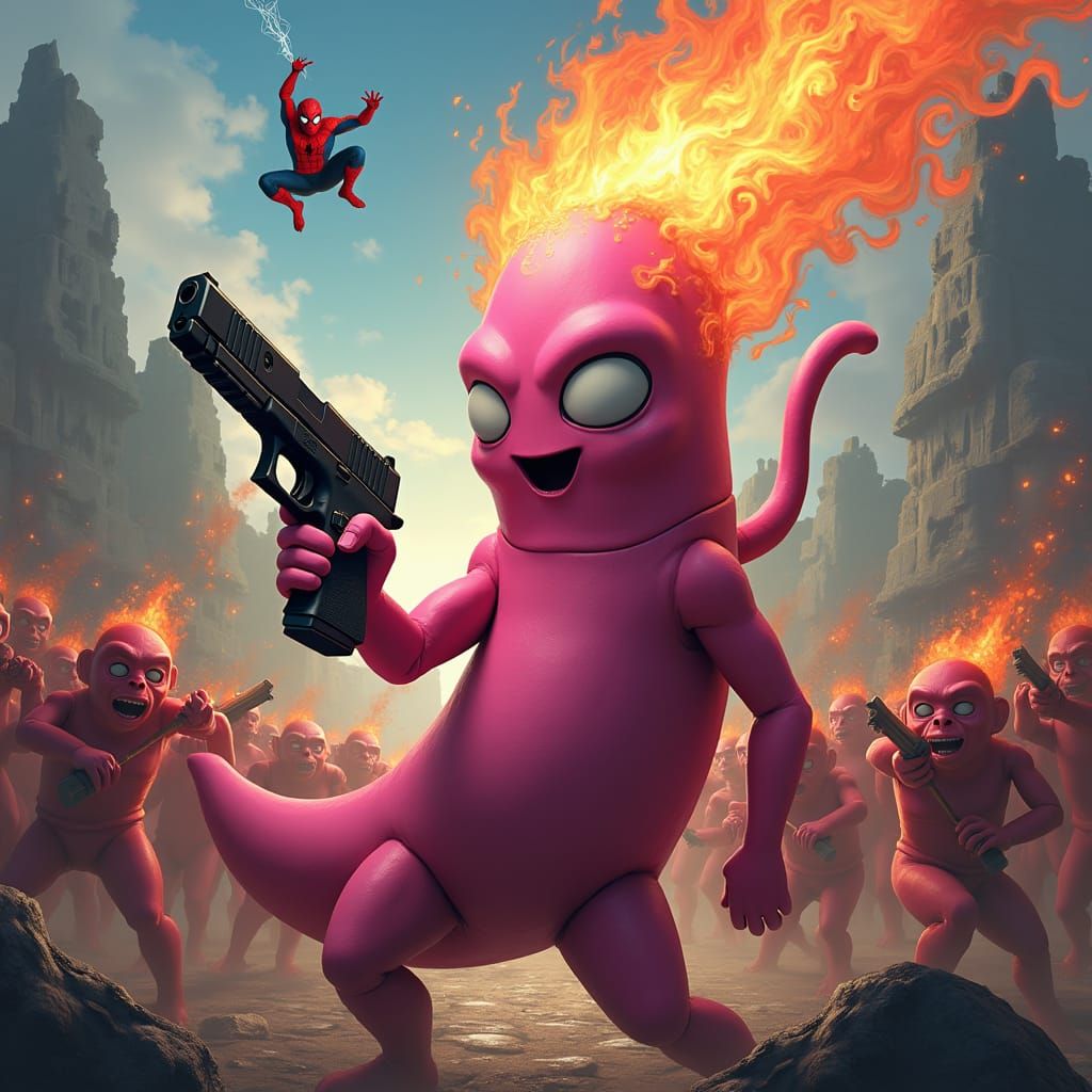 Banana Hero with Glock, Fire Ghost and Monkey Army