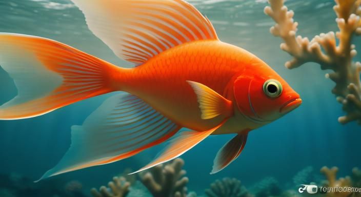 Abstract Fish and Coral Art in Bokeh Style