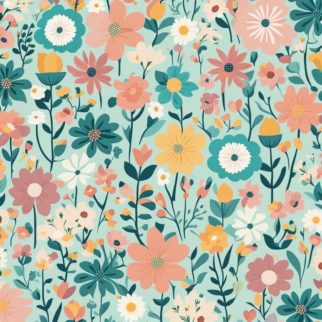 Pastel Ditzy Floral Pattern Design