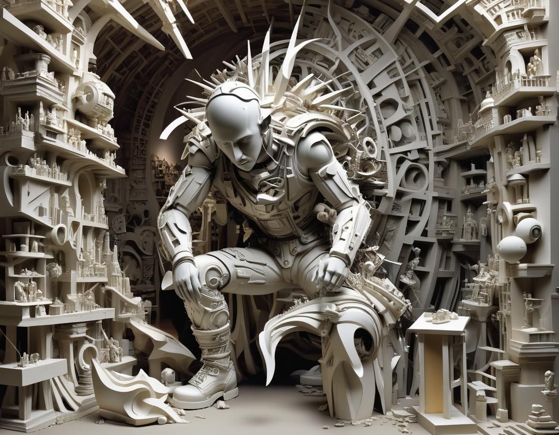 Whimsical Performance Sculptor Integrates into Creation