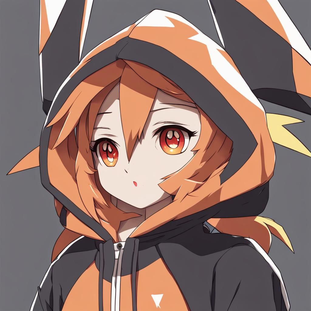 Anime Girl in Victini Hoodie
