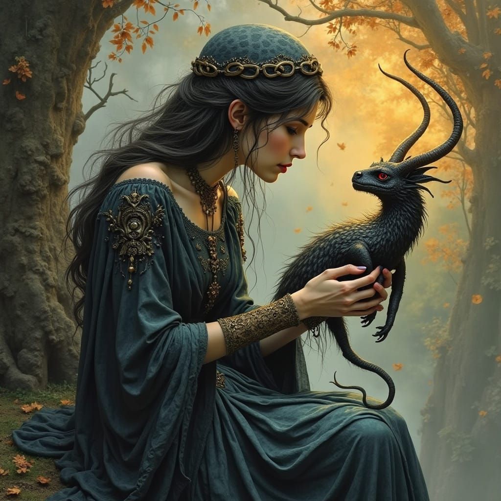 Mystical Demon Summoning in Intricate Details