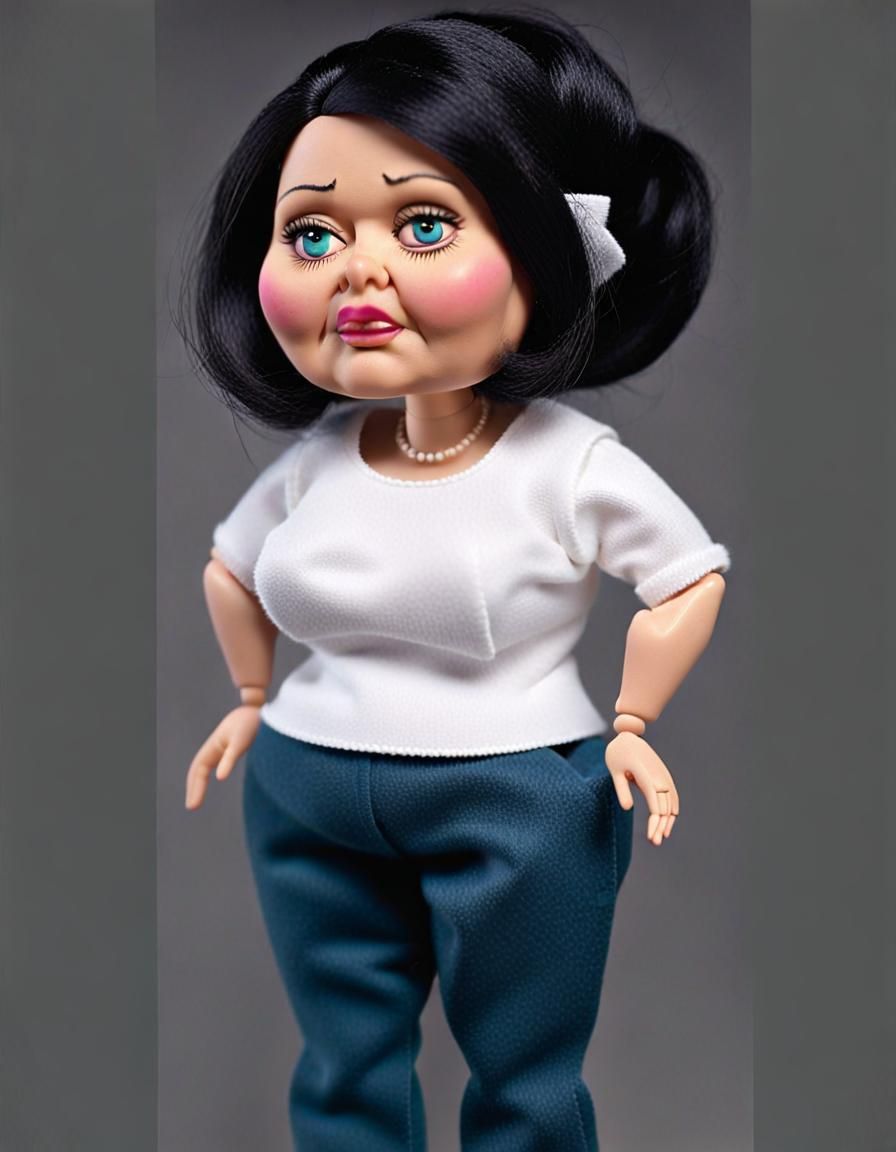 Alternative Plus-Sized Doll with Grumpy Expression