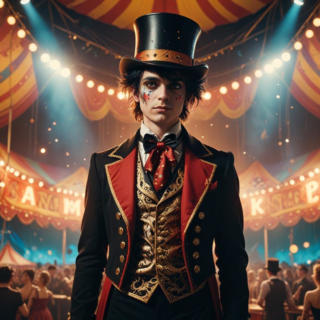 Emo Ringmaster in Big Top: Splash Art Style