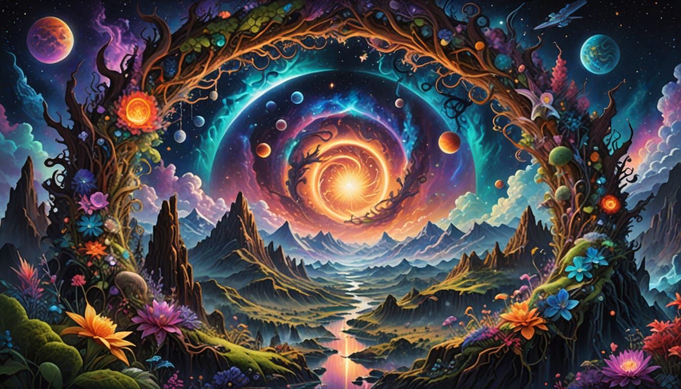 Hyperrealistic Celestial Tapestry in 8k Holographic Detail