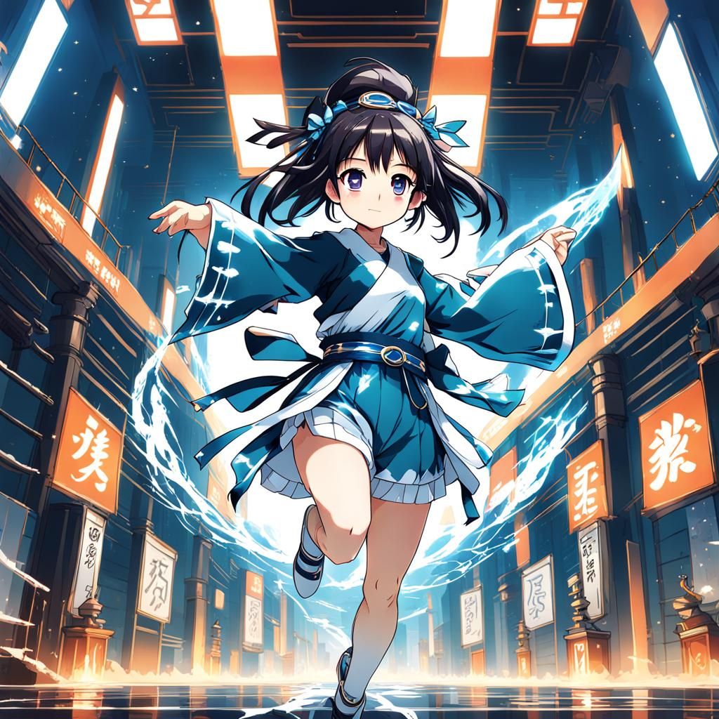 Chibi Anime Girl in Idol Outfit, Studio Ghibli Style