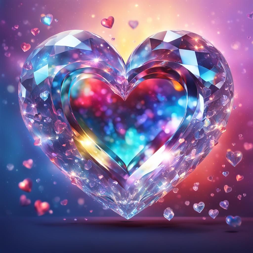 Sparkle crystal clear 100% heart within a heart within a heart within a heart within a heart crystal love