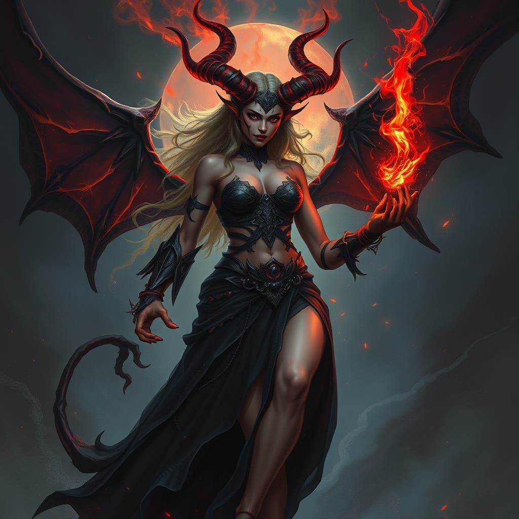 Darkfire Demoness in Fiery Glory