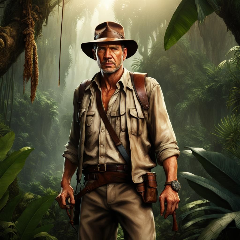 Indiana Jones Portrait in Detailed Matte Painting