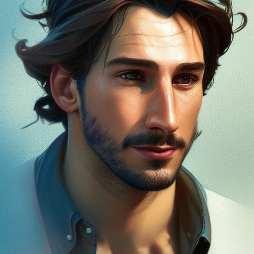 Flynn Rider Portrait in Art Nouveau Style