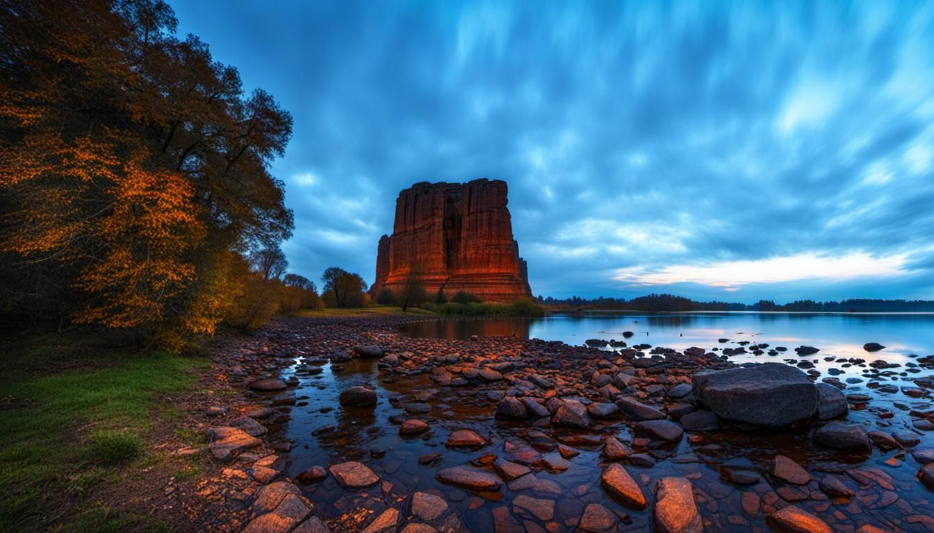 Picturesque Sunrise Over Winding River Landscape