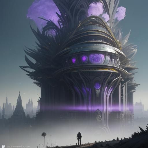 Futuristic Skyscraper Architecture with Plane Trees