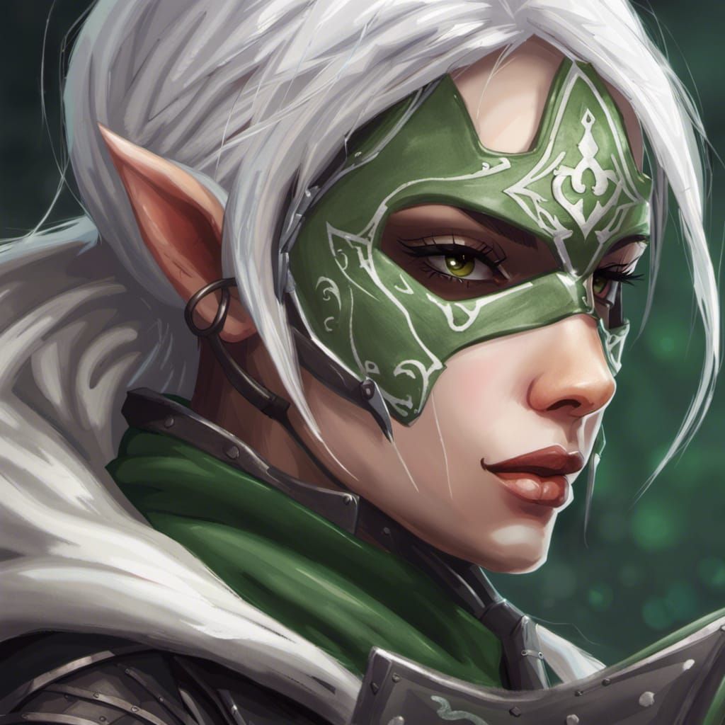Shadar-kai Elf Assassin Portrait in Graffiti Art Style