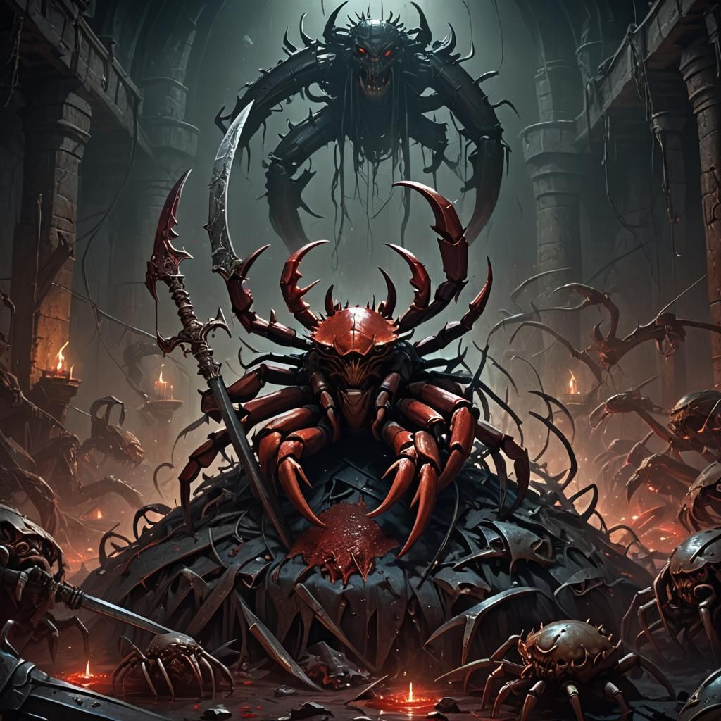 Crab Reaper in Dark Fantasy Style