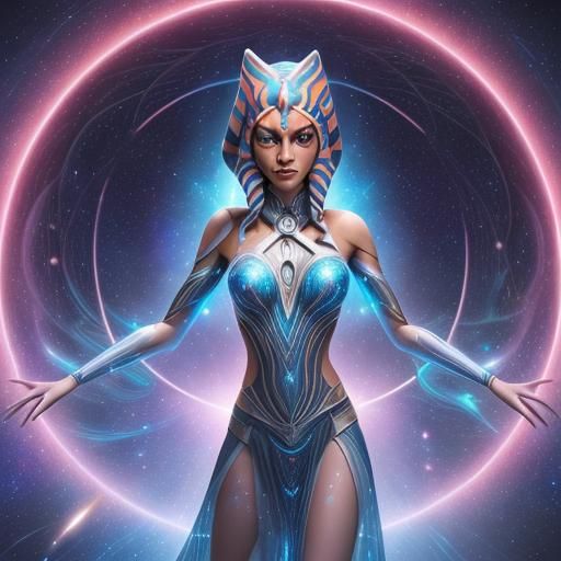 Ahsoka as Astral Goddess in Cosmic Illustration