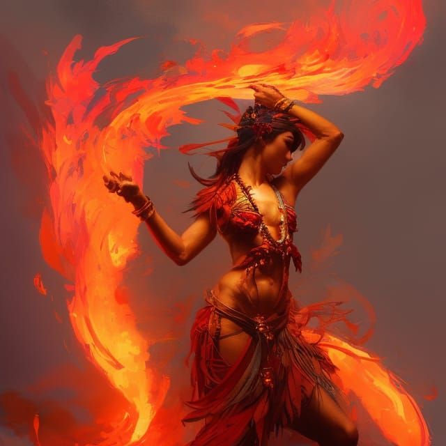 Fire dancer, Hawaiian