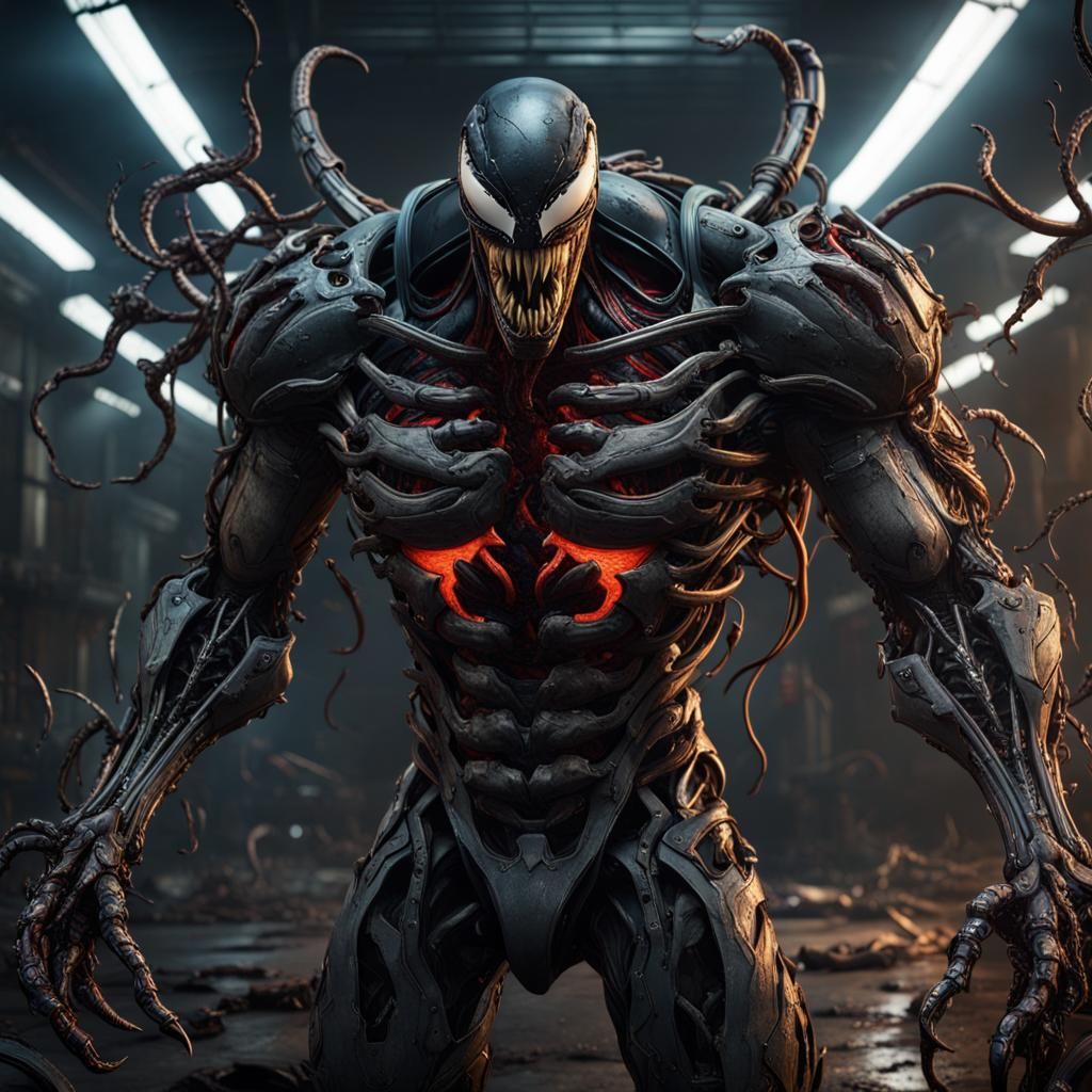 Venom inside the terminators body