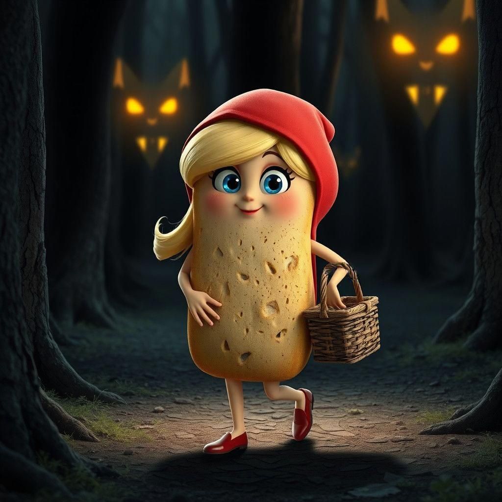 Wicker Basket Handle in CGI Fantasy Style