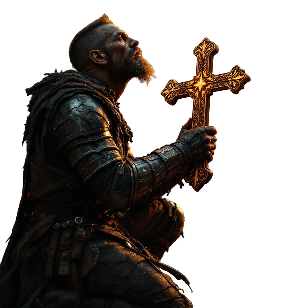 Soldier's Faith: Hope Amidst War-Torn Ruins