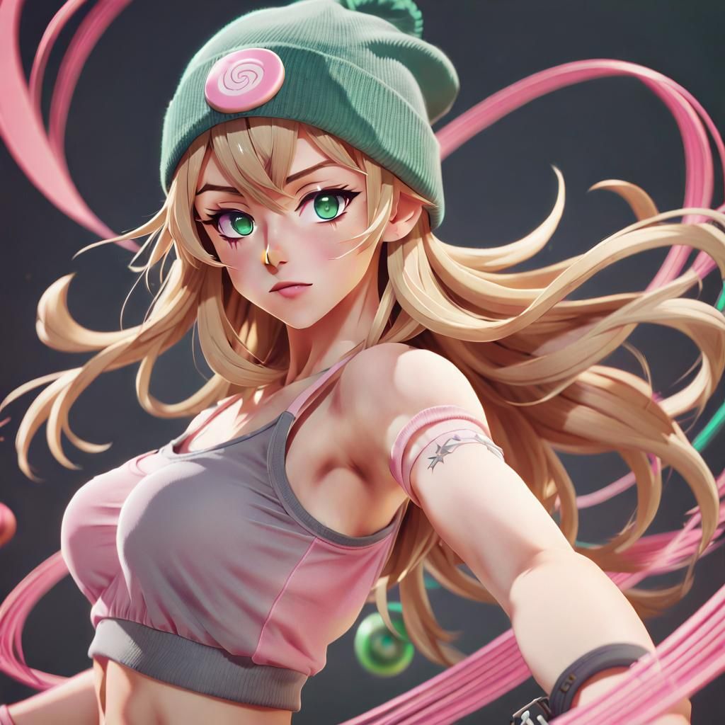 Anime Trans Woman with Yo-Yo in Manga Style