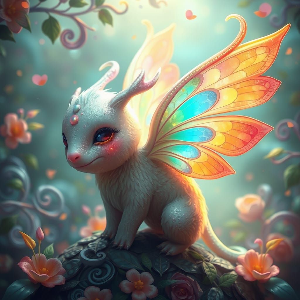 Ethereal Dragon of Happiness in Dreamlike Realm