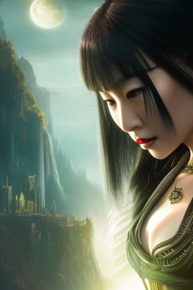 Giantess Over Miniature City, Rubens Style