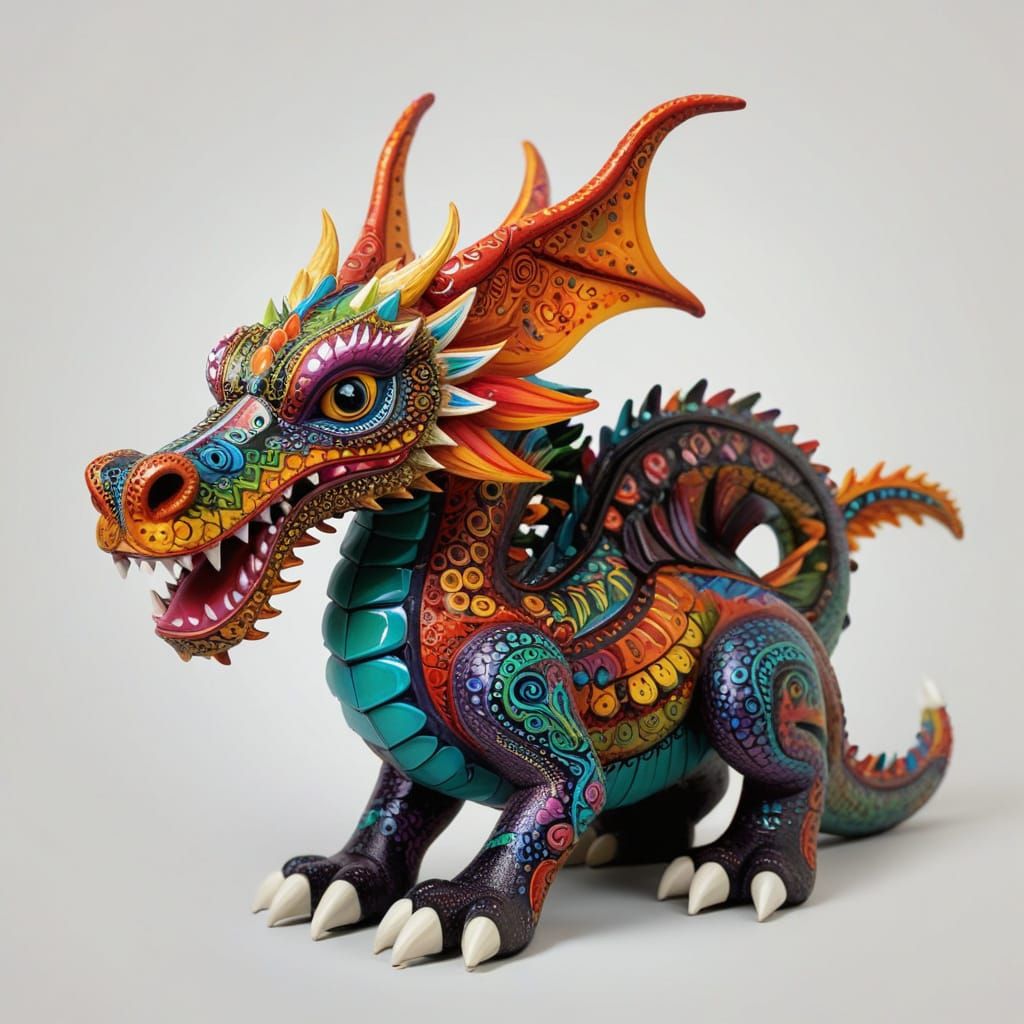 Colorful Hyper-Detailed Alebrije Dragon