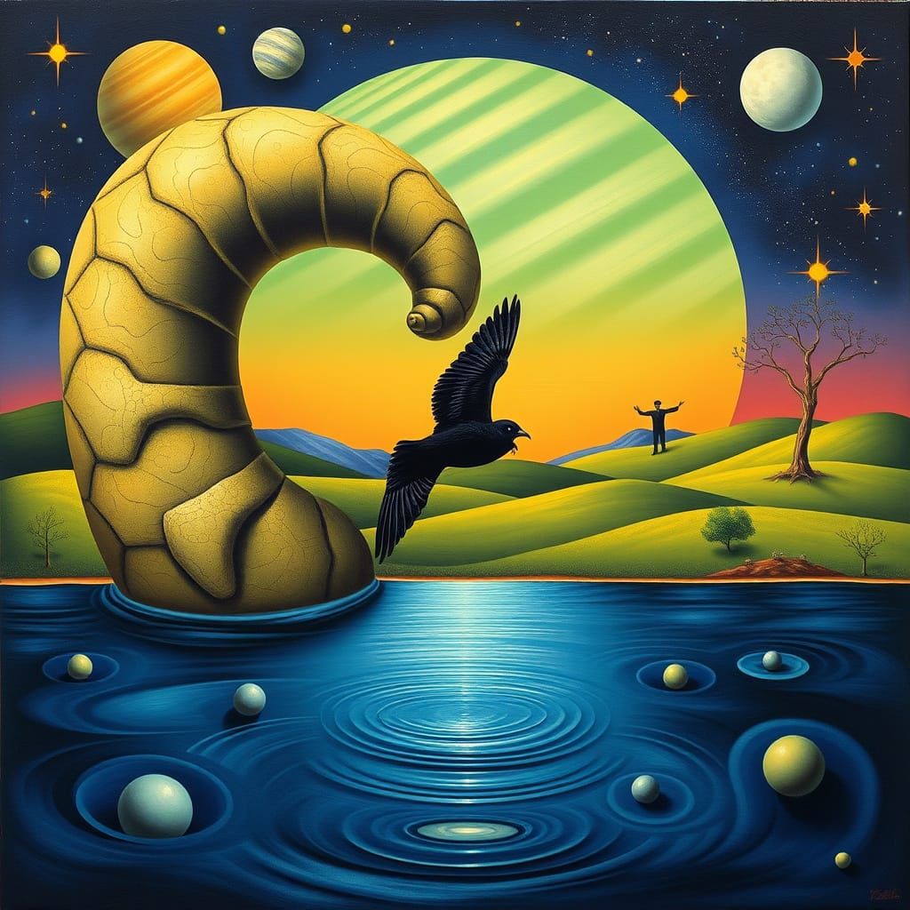 Surreal Landscape Painting in Dreamlike Style