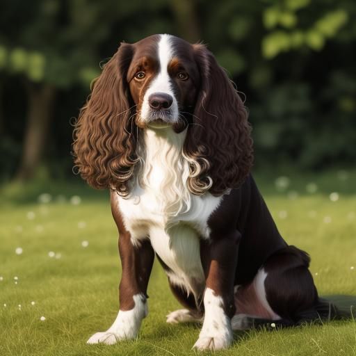 Happy Irish Springer Spaniel Running in Meadow