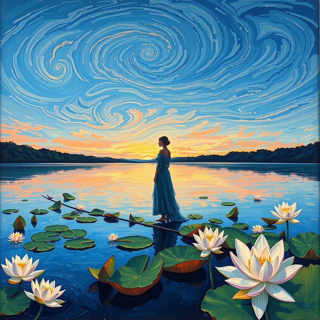 Whispers of Peace: Serene Pond Scene at Dusk