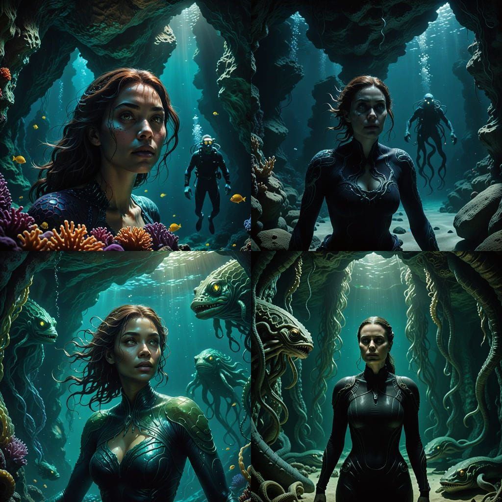 Ursula's Underwater Cave Ambush: Realistic Textures