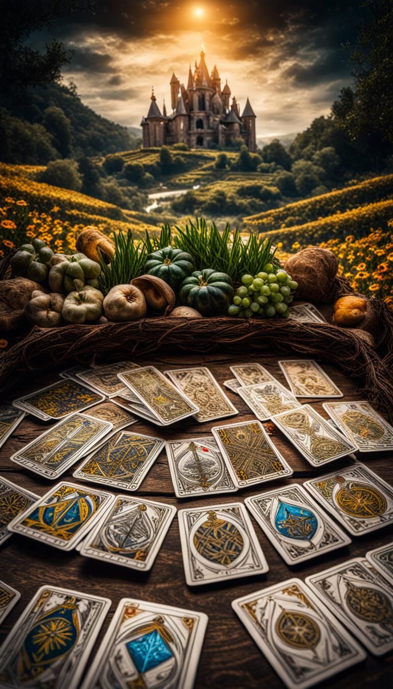 Mystical Tarot Card Background with Magic Agriculture