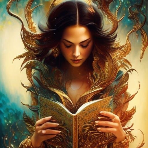 Elegant Acrylics Capture the Joy of Reading