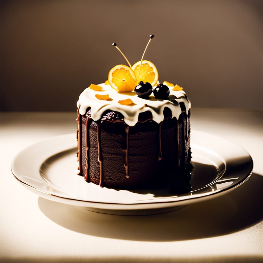 Mini Cake Still Life in Film Noir Style