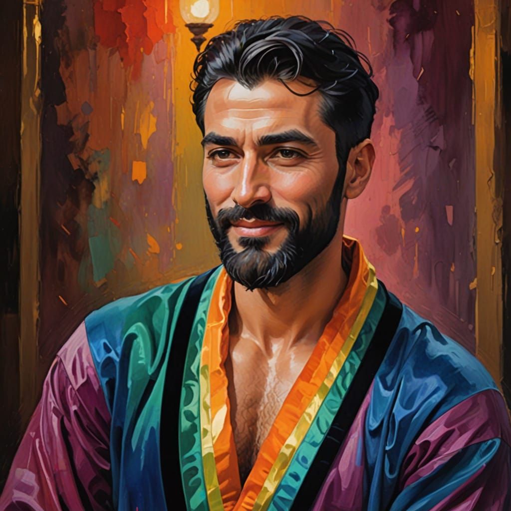 Elegant Gentleman in Velvet Robe