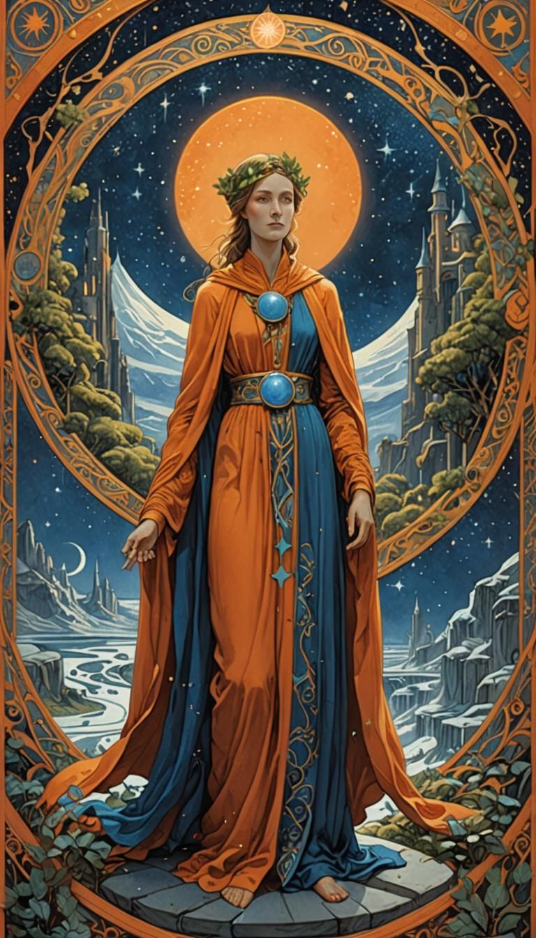 Mystical World Tarot Card in Fantasy Style