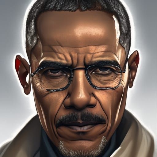 Obama and Walter White Portrait in Artgerm Style