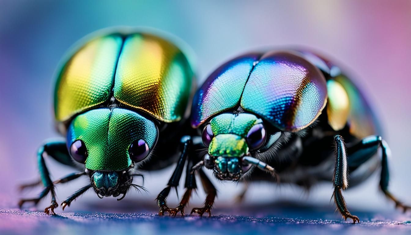 Iridescent Beetles in Extreme Close-Up Photography