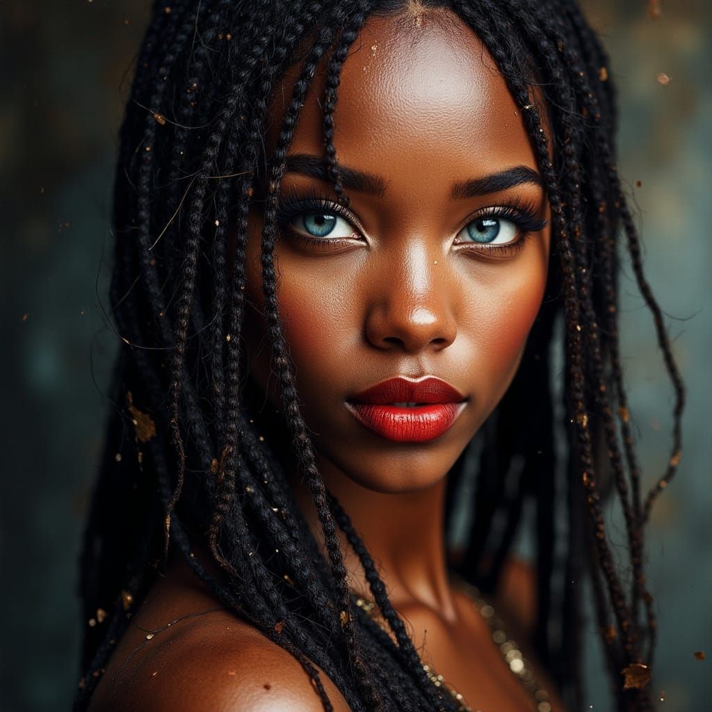 African Goddess Portrait in Studio Photography Style