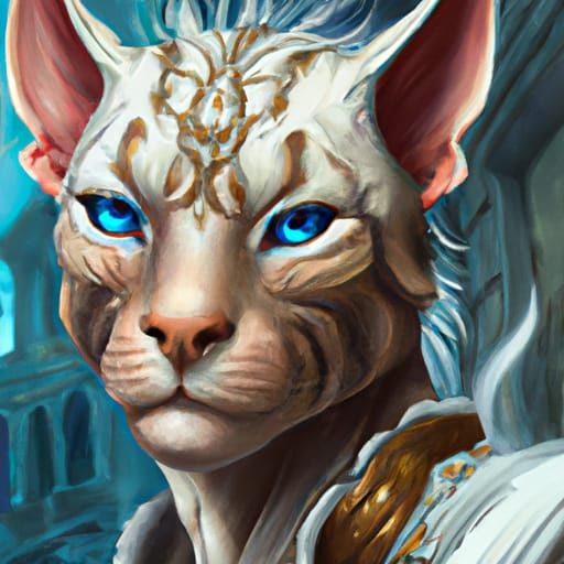 Fantasy Tabaxi Portrait in Digital Art Style