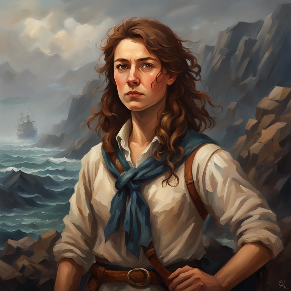 Young Female Adventurer Portrait in Late Middle Age Style