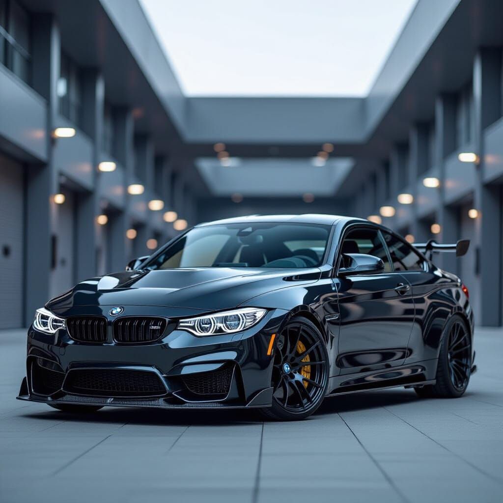 Sleek BMW M4 with Custom Body Kit in Black