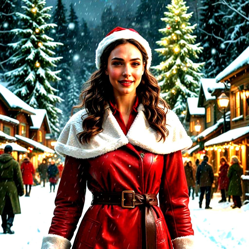 Gal Gadot as a Vintage-Inspired Mrs Claus