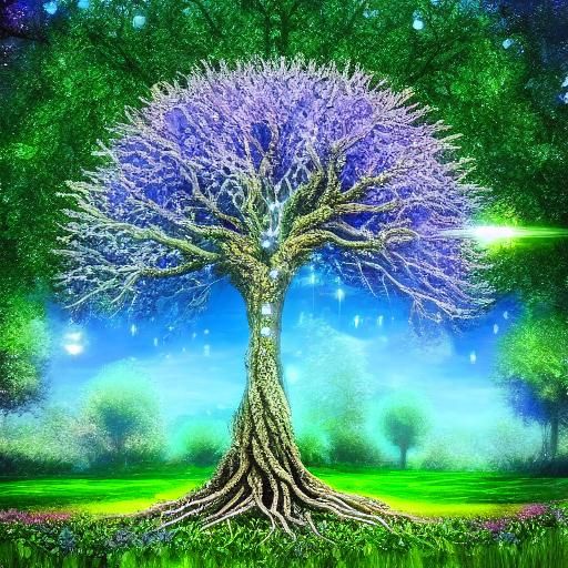 Mystical Tree of Life with Crystal Gems