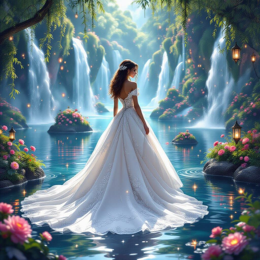 Girl in Sky Garden: Ultra-Surreal Dreamscape