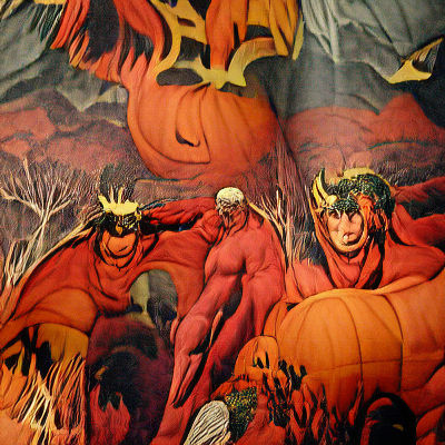 Dante and Virgil in a Hellscape